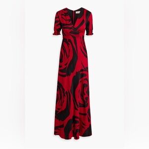 Diane Von Furstenberg Walker Printed Satin-Jacquard Maxi Dress